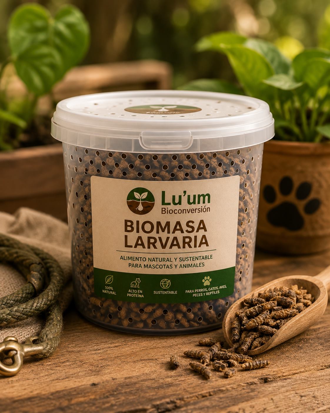 Biomasa larvaria de mosca soldado negra — Lu'um Bioconversión