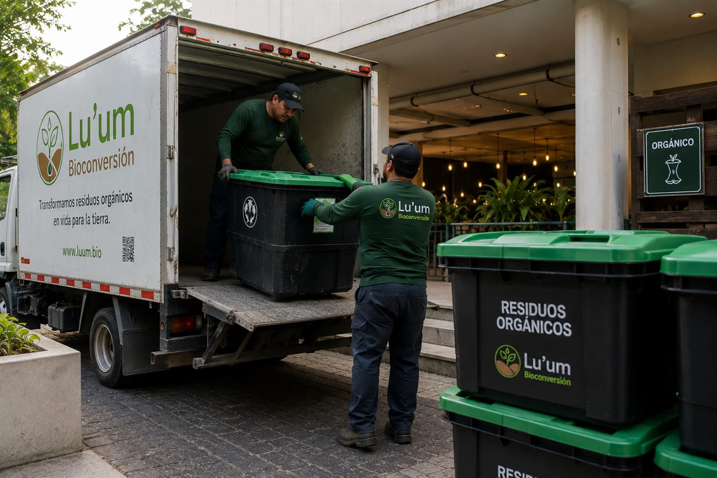Recolección de residuos orgánicos en contenedores herméticos